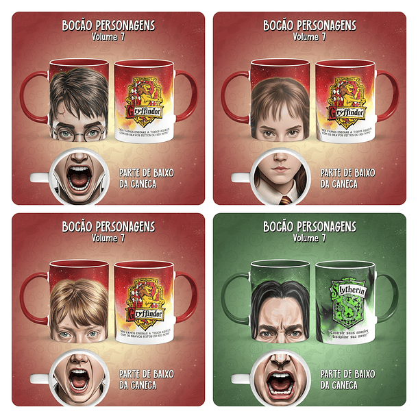 14 Artes para Caneca Bocão Personagens Vol 7 Arquivo em Jpg  2