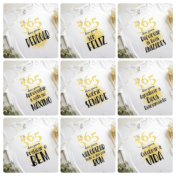 20 Artes para Camiseta e Caneca Virada do ano Arquivo Editável  