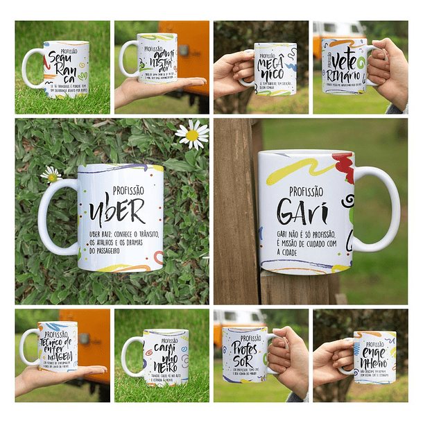 60 Artes para Caneca Profissões Masculina e Feminina Arquivo Editável 2