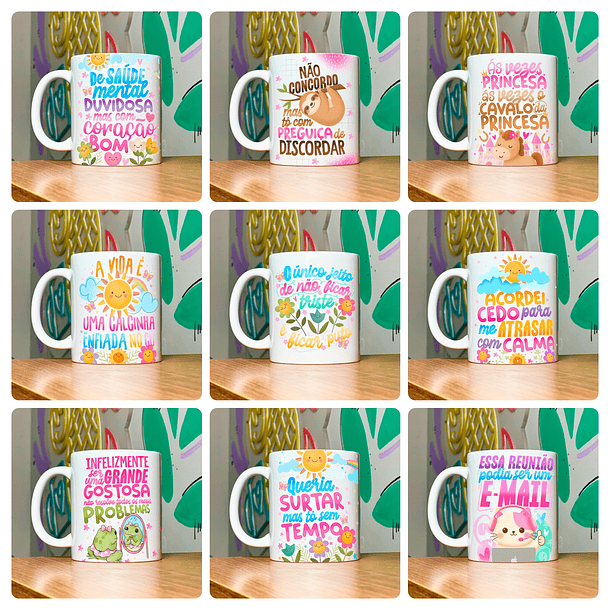 15 Artes para Caneca Frases Vibes Vol.4 Arquivo em Png 7
