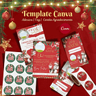 Arquivo para Natal Tag  Adesivo  Cartão Agradecimento Tradicional Arquivo Editável em Canva 1