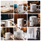 15 Artes para Caneca e Torre de Xícara Frases Momento Café Arquivo Editável  1