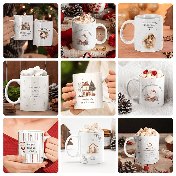 50 Artes para Caneca Natal + Alfabeto Arquivo Editável 3