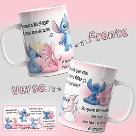 Artes Caneca Stitch e Angel Musica O Que É Que Tem Arquivo em Jpg
