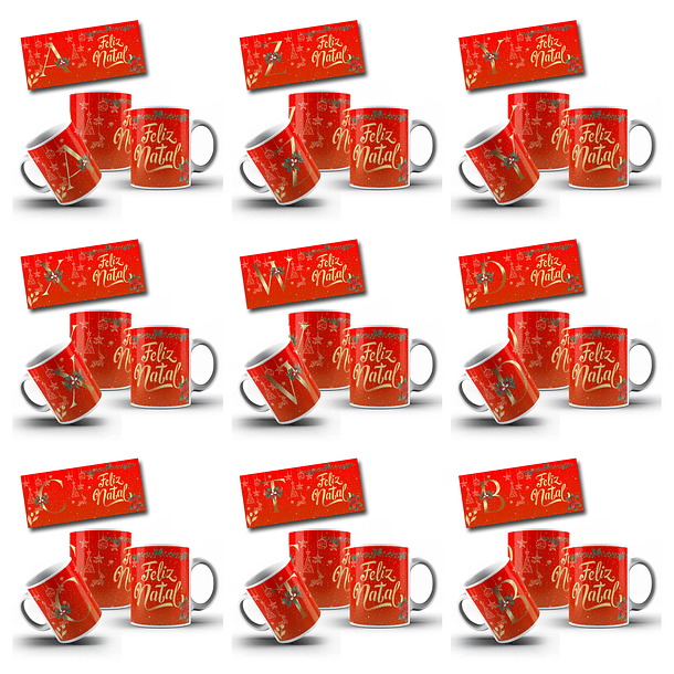 26 Artes para Caneca Alfabeto Natal Arquivo Editável 3