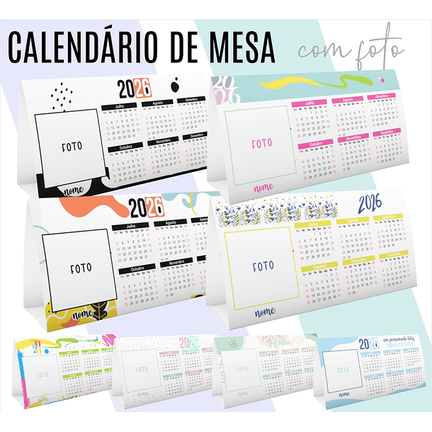 31 Artes para Caneca  + Calendário de Mesa e Calendário de Parede 2026 Arquivo Editável  1