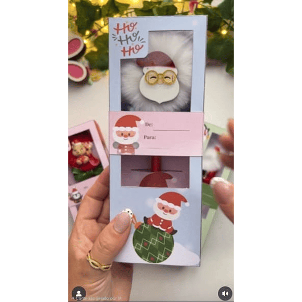 Arquivo Caixa Pompom Natal Arquivo em Pdf  2