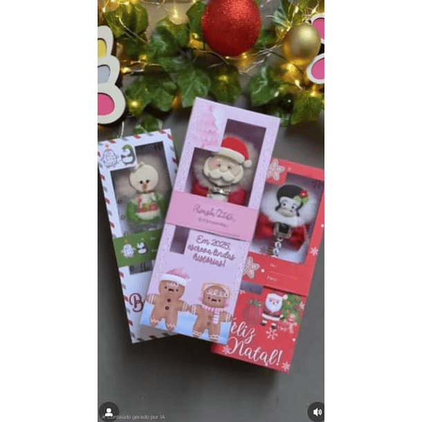 Arquivo Caixa Pompom Natal Arquivo em Pdf  3