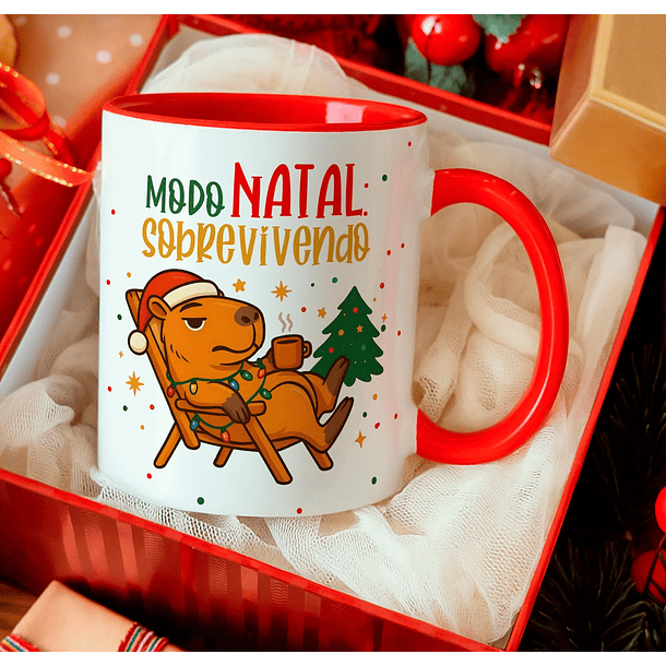 12 Artes para Caneca Capivara Natalina Arquivo Editável  11