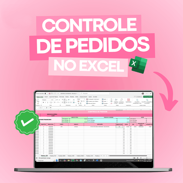 Arquivo Planilha para controle de Caixa Produto e Pedidos Editável em Excel 4