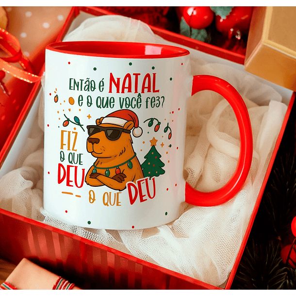 12 Artes para Caneca Capivara Natalina Arquivo Editável  13