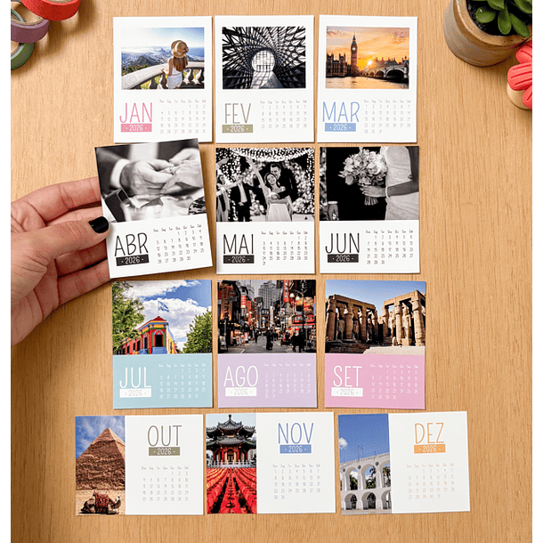 Arquivo Calendário Polaroid Ímã com Foto Arquivo em Pdf  2