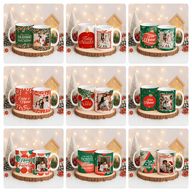 72 Artes para Caneca Camisa e Azulejo Natal Com Foto Arquivo Editável