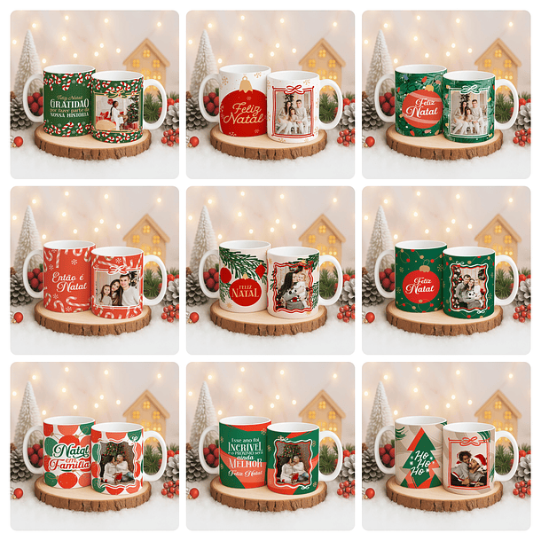 72 Artes para Caneca Camisa e Azulejo Natal Com Foto Arquivo Editável 1