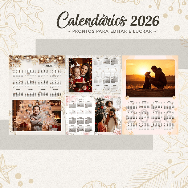 30 Artes para Calendarios Com Foto 2026 Arquivo em Png  6
