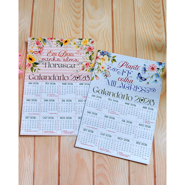 Arquivo Calendário Cristão Floral 2026 Arquivo em Jpg 3