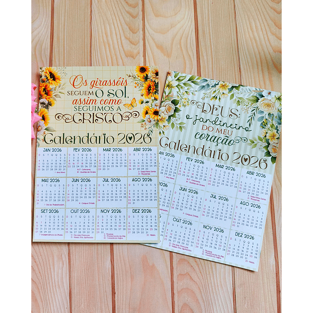Arquivo Calendário Cristão Floral 2026 Arquivo em Jpg 4