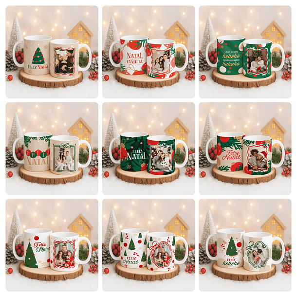 72 Artes para Caneca Camisa e Azulejo Natal Com Foto Arquivo Editável 6