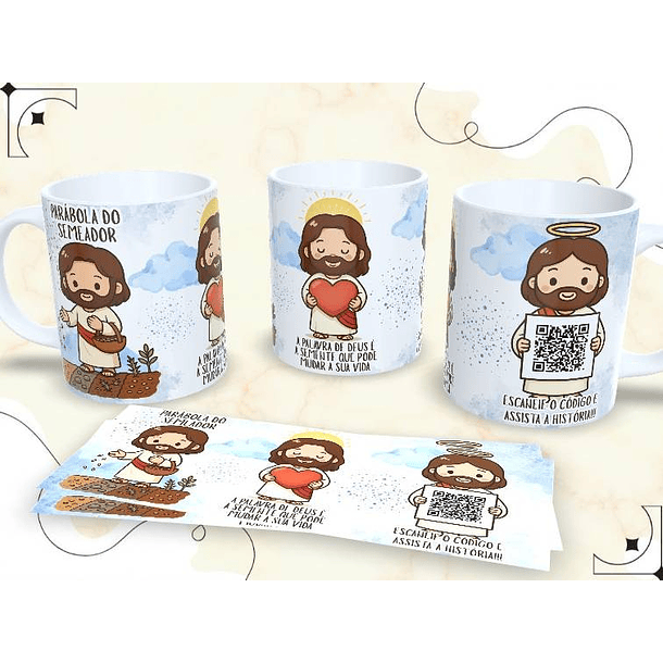 Artes Caneca Parábola do Semeador a palavra de Deus é a semente que pode mudar a sua vidaArquivo em Jpg  