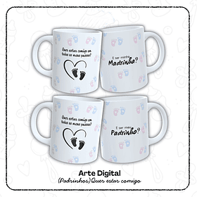 12 Artes para Caneca Padrinho e Madrinha, Dindo e Dinda Arquivo em Jpg 