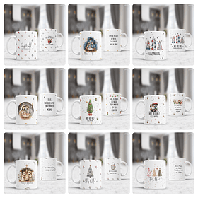 15 Artes para Caneca e Xicara Natal Minimalista Arquivo Editável  