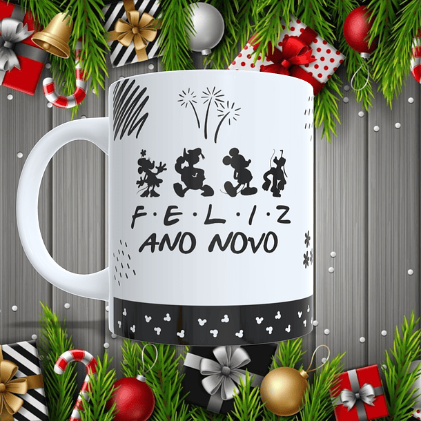 7 Artes para Caneca Disney Ano Novo 2026 Arquivo Editável  2