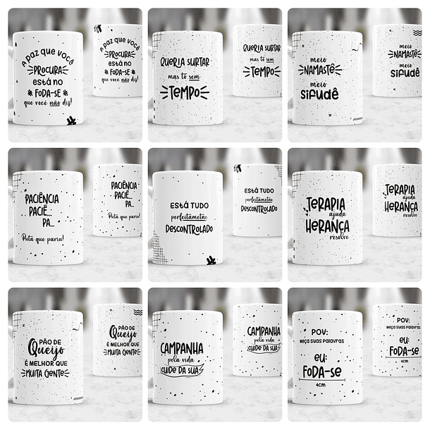 10 Artes para Canecas Divertidas Frases Arquivo Editável  