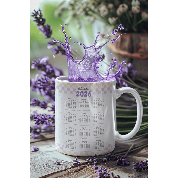 25 Artes Caneca Ano Novo Calendário 2026 Arquivo Editável  6