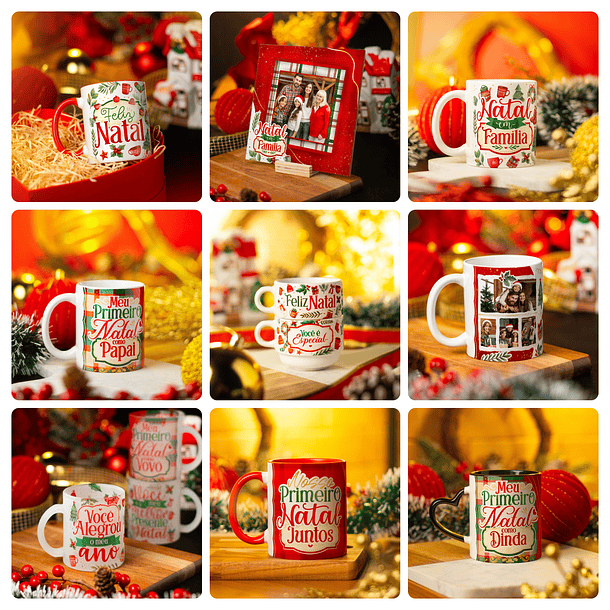 39 Artes para Caneca e Azulejo Natal Papai Noel Arquivo em Png  2