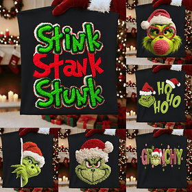 Kit Digital  Grinch + Alfabeto Natal em Png 