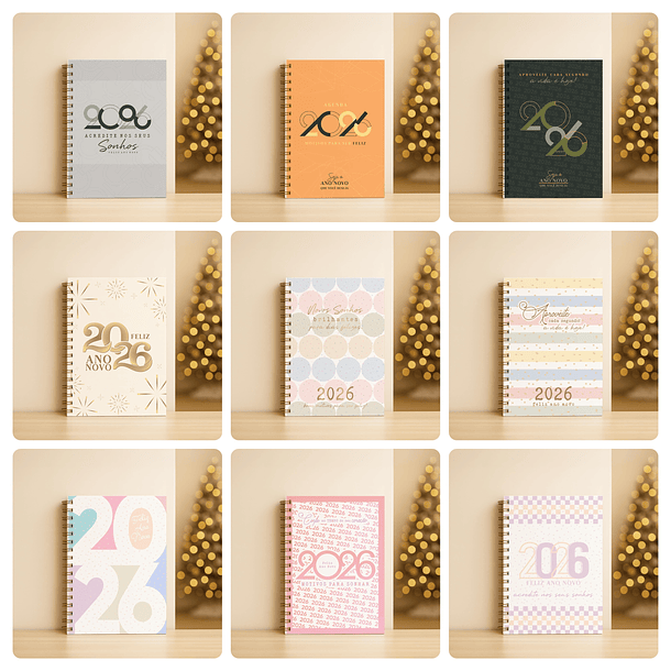 168 Artes para Camisa, Caneca, Body, Copo e Capa agenda Ano novo 2026 Arquivo Editável e Jpg 8