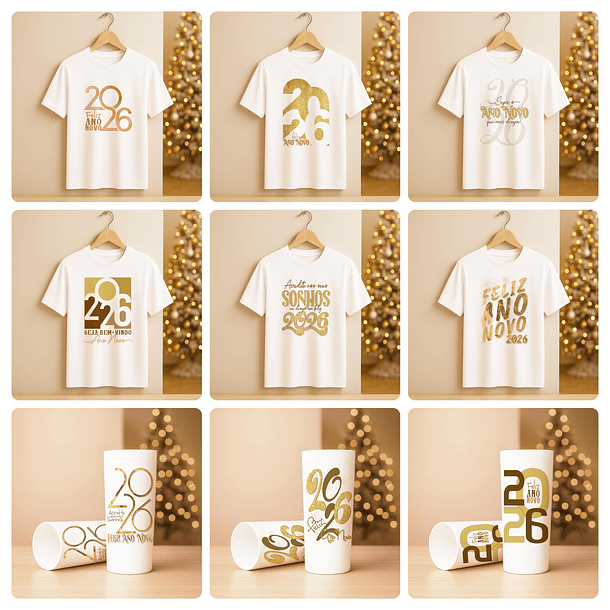 168 Artes para Camisa, Caneca, Body, Copo e Capa agenda Ano novo 2026 Arquivo Editável e Jpg 12