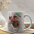 4 Artes para Caneca Duende De Natal 3d Arquivo em Jpg  1
