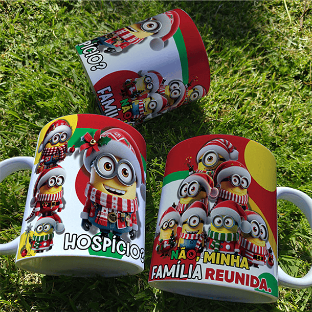 7 Artes para Caneca Minions Natal Arquivo Editável  1