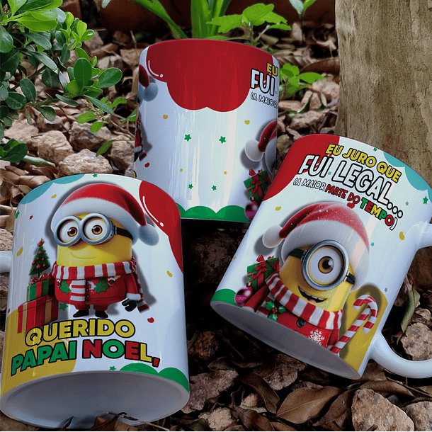7 Artes para Caneca Minions Natal Arquivo Editável  2