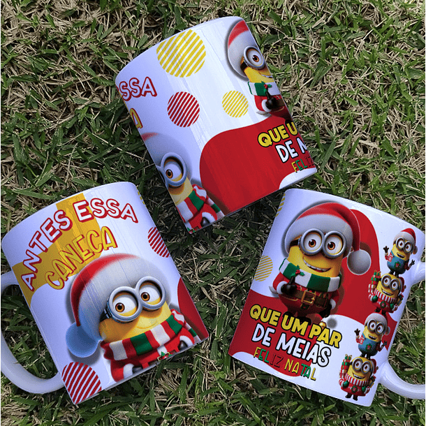 7 Artes para Caneca Minions Natal Arquivo Editável  3