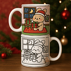 7 Artes para Caneca Natal Para Colorir Arquivo Editável  3