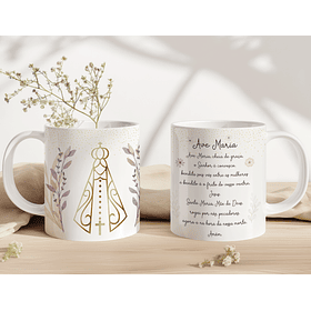 10 Artes para Caneca Nossa Senhora Minimalista Arquivo Editável 