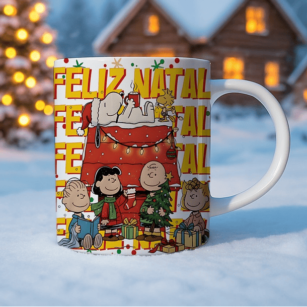 7 Artes para Caneca Snoopy Natal Arquivo Editável  3