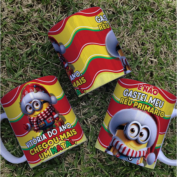 7 Artes para Caneca Minions Natal Arquivo Editável  6