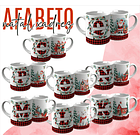 26 Artes para Caneca Alfabeto Natal Xadrez Arquivo Editável 1