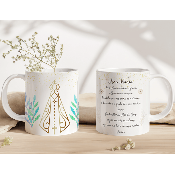 10 Artes para Caneca Nossa Senhora Minimalista Arquivo Editável  4