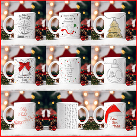 30 Artes para Caneca Natal em Linhas Arquivo em Png 
