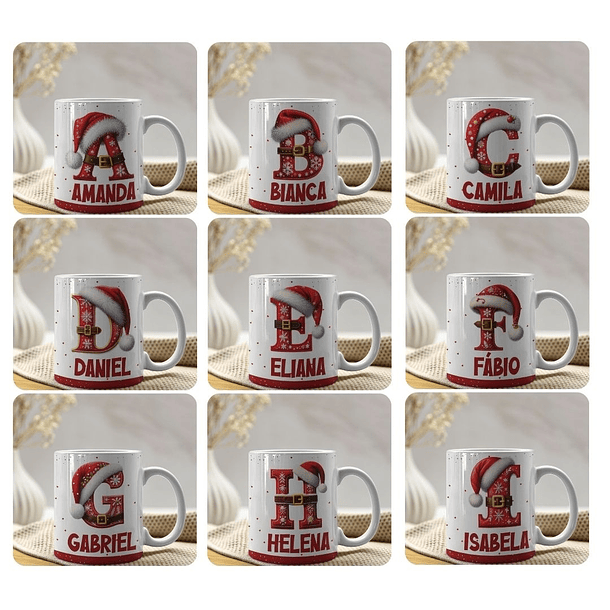 26 Artes para Caneca Alfabeto Natalino Arquivo Editável  3