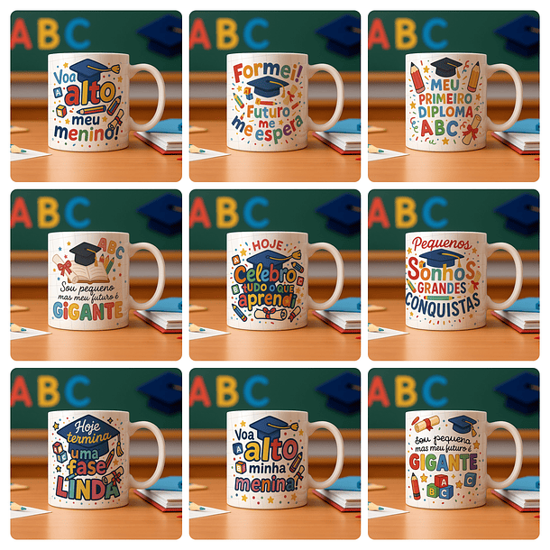 26 Artes para Caneca Formatura ABC Arquivo Editável  3