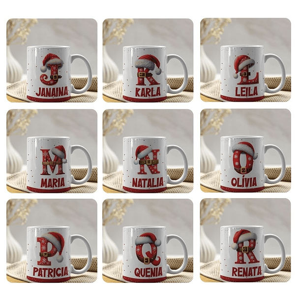 26 Artes para Caneca Alfabeto Natalino Arquivo Editável  4