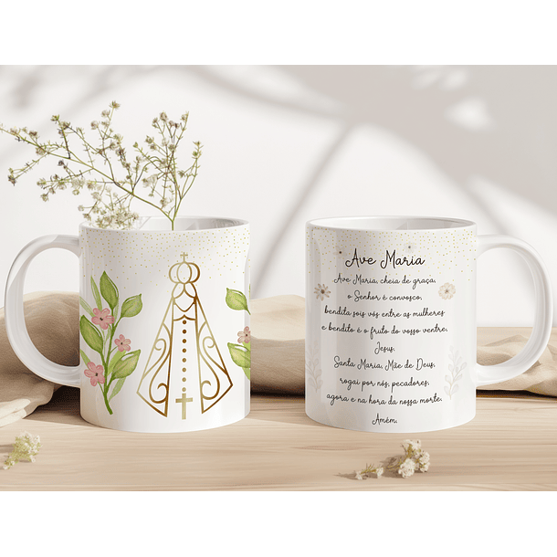 10 Artes para Caneca Nossa Senhora Minimalista Arquivo Editável  7