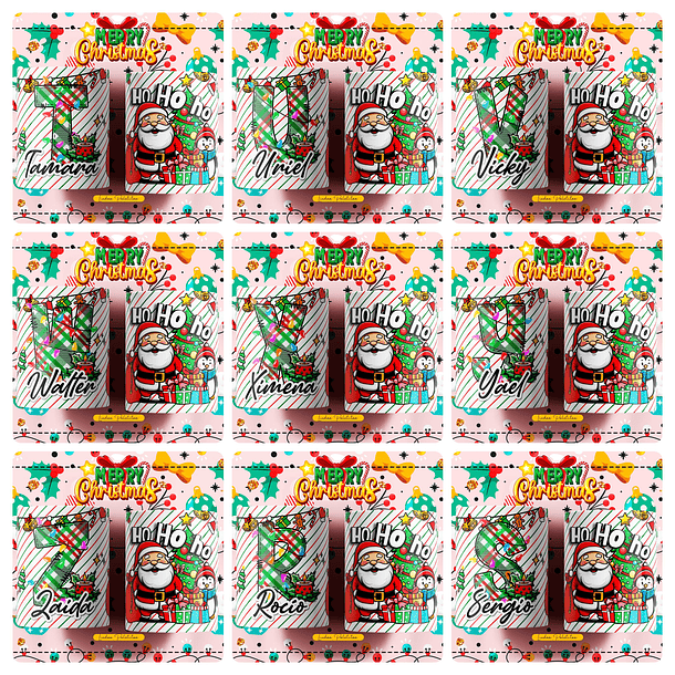 26 Artes para Caneca Alfabeto Papai Noel Arquivo Editável  3