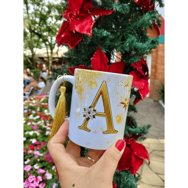 52 Artes para Caneca Alfabeto Dourado e Prata Natalino Arquivo em Png  4