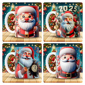 12 Artes para Caneca Papai Noel Arquivo em Jpg